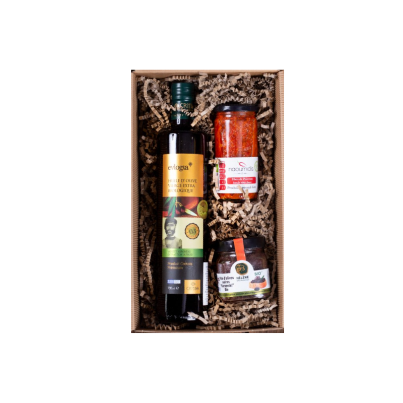 Coffret dégustation 3 huiles d'olive premium grecques