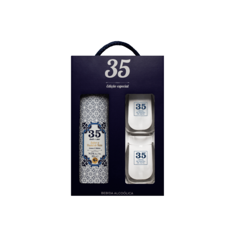 
                  
                    Charger l&amp;#39;image dans la galerie, Liqueur 35 Crème de Pastel de Nata Pack Tradition 50cl + 2 Verres
                  
                