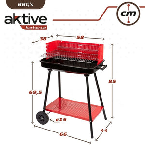 
                  
                    Load image into Gallery viewer, Barbecue Aktive Rouge Avec Roues
                  
                